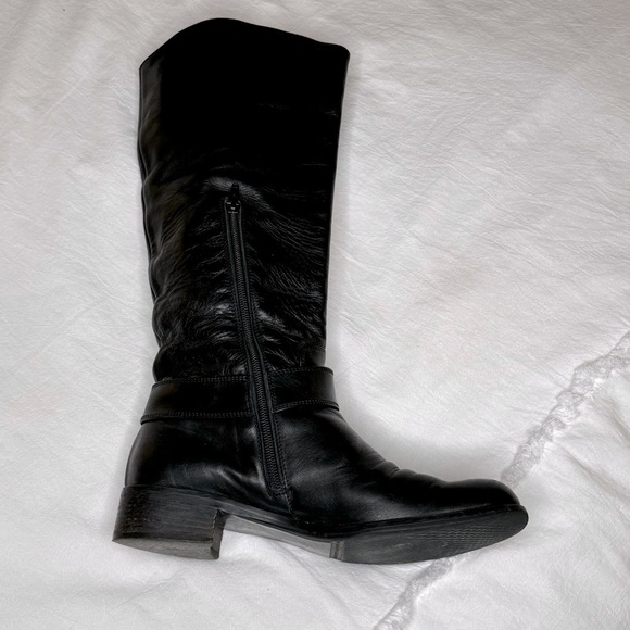 Browns Couture black leather boots gold hardware size 8.5 excellent condtion - Picture 1 of 15